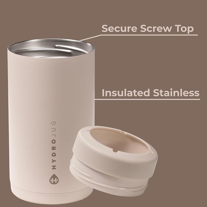 HydroJug Tall Can Cooler 16 oz, Stainless Steel Can Holder, Dune