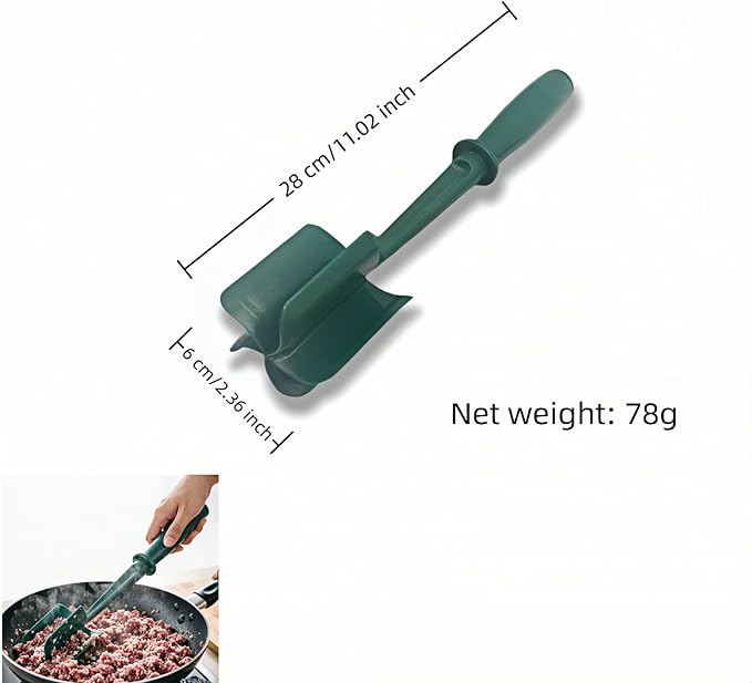 Meat Chopper, Hamburger Grinder, Premium Heat Resistant Masher for Ground Beef, Burger Grinder, Potato Masher, Nylon Potato Mix Tool, Safe, Non-Stick, Mix and Chop Kitchen Tool - Black