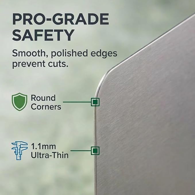 3 PCS Stainless Steel Cutting Boards for Kitchen, Non Toxic Chopping Boards for Meat, Fruits & Break, Dishwasher Safe, (15.3"x11", 13.4"x9", 11.8"x8")