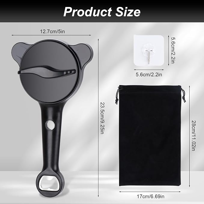 2026 Upgraded 4-in-1 Jar Opener for Seniors Adjustable | Stainless Steel Lid Opener with Handle, Includes Hook & storage bag , Can Opener for Arthritis and Weak Hands