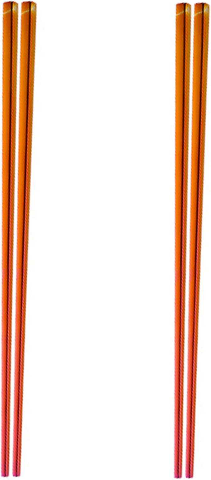 Stainless Steel Chopsticks,Reusable ,Dishwasher Safe , Easy to Use（2 PCS,Dazzling red）