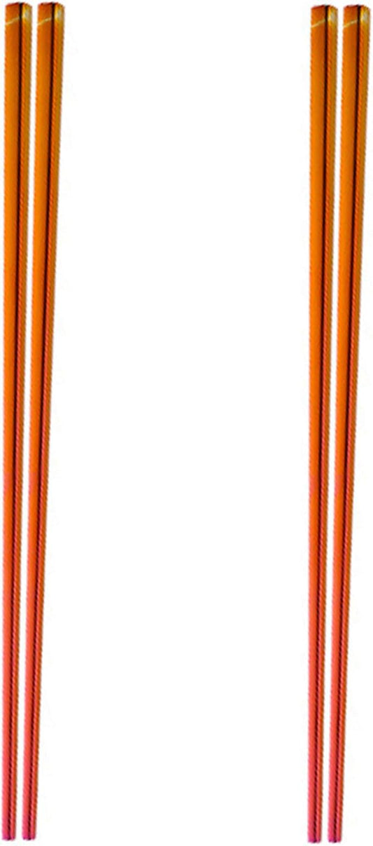 Stainless Steel Chopsticks,Reusable ,Dishwasher Safe , Easy to Use（2 PCS,Dazzling red）