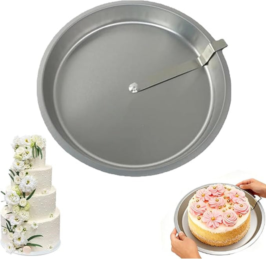 Easy Release Pans Round with Lever, 9.7" Quick Release Easy-Out Cake Pan Set, Baking Tools PansRound, House Non-Stick-Round Baking Mold for Baking All Kinds (1pcs)