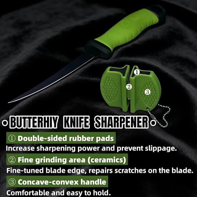 Fishing Knife Set, Fish Cleaning Kit, Filet Knife for Fish, Fish Scale Cleaning Brush, Multi-Functional Scissors, Gloves, Fishbone Tweezers, Storage Bag,Fishing Accessories,Fishing Tool Kit