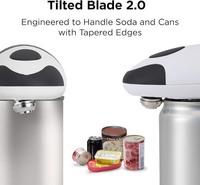 Kitchen Mama Auto 2.0 Electric Can Opener, Onyx Mist | Refined Blade, Automatic Hands Free, Smooth Edge, Food-Safe, Battery Operated