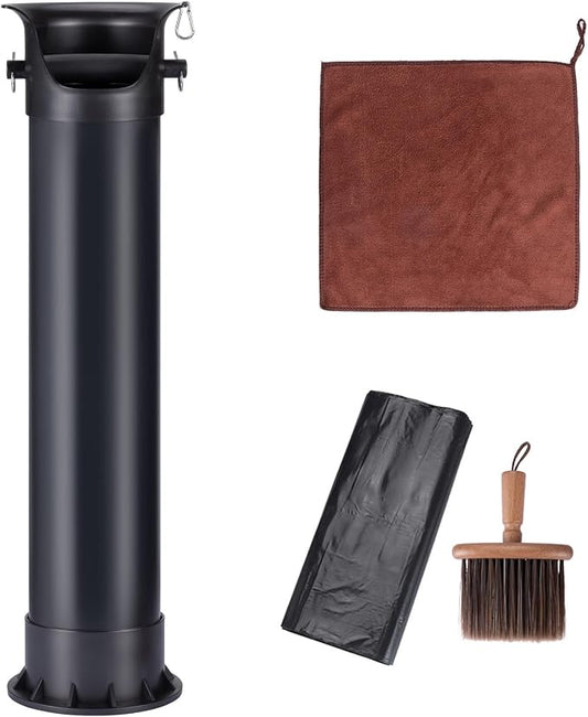 18L Coffee Knock Box Large Capacity Floor, Espresso Grounds Bin | Large Capacity Floor, with Brush, Towel & 25 Bags for Coffee Shops/Bars/Home (35×9.8×9.6in)