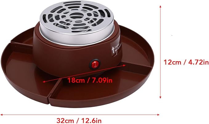 GLOGLOW 2 in 1 Electric Smores Maker Electric Roaster Fondue Pot with 4 Roasting Forks 4 Detachable Trays for Indoor Family Gatherings Game Nights (US Plug 110V)