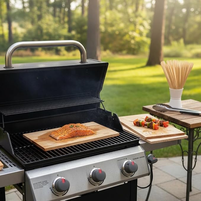 12pk Cedar Planks for Grilling Salmon,11"x 5" Better Smoking, Add Smoky Flavor to Salmon, Veggies, Restaurant Quantity