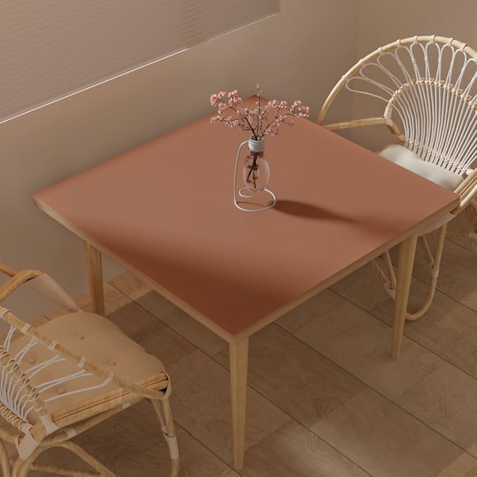 Leather Table Cover,1.8mm Thick,42x42 Inch Table Protector,Table Protector for Dining Room Table,Dining Table Cover,Table Cover Protector,Dining Table Protector Rectangle(Brown+Gray,42x42)