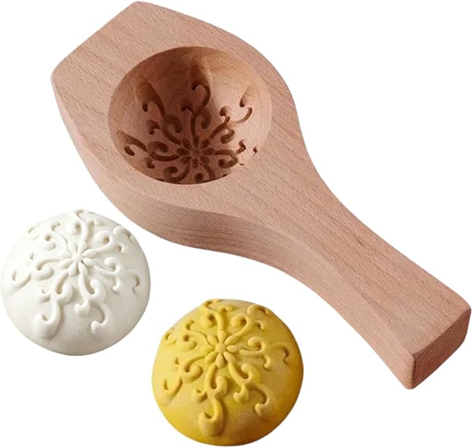 Wooden Bao Bun Maker | Handcrafted, Food-Grade Hardwood, Multi-Purpose, Ergonomic Handle, Non-Stick Surface