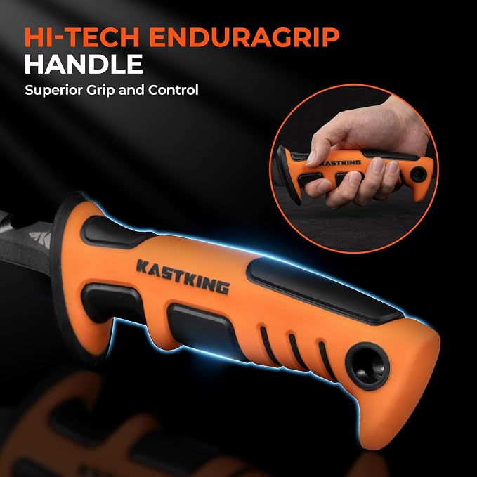 KastKing Ultimate Angler 5" Bait Knife, Fishing Knife for Men | Vanadium Stainless Steel Blade, Non-Slip Handle, Corrosion-Resistant, Dual Edge, Includes Sheath, Sharpener, Carabiner