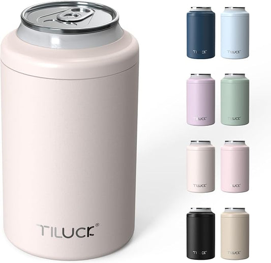 TILUCK Standard Can Cooler, Stainless Steel Insulated Cans, 12 oz | Beer & Hard Seltzer, Doucle-Walled Stainless Steel Insulated Slim Cans, Slim 12 oz
