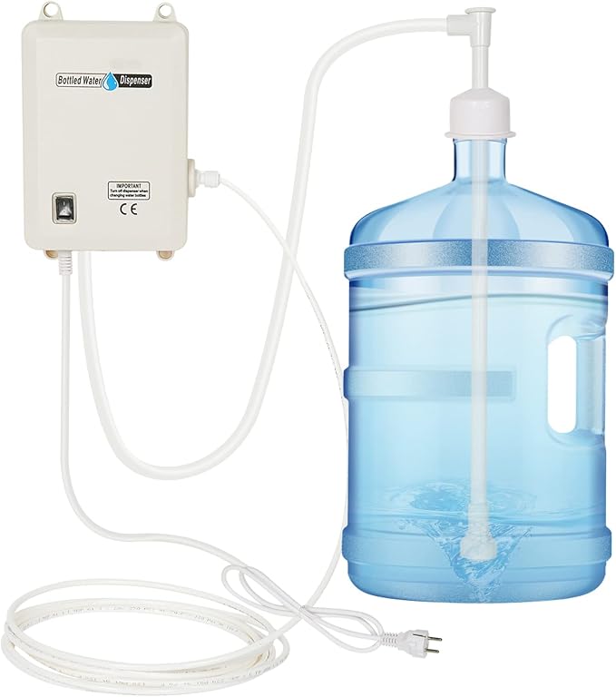 Bottled Drinking Water Pump System Single-Tube Power 25W, Bottled Water Dispensing 2L Flow Electric Water Pump for 5 Gallon Bottle Water for Coffee,Refrigerators,Ice Maker,Faucet