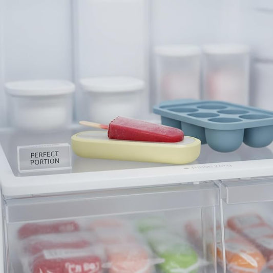 Fits Standard Freezer Drawers: Single Cavity Silicone Ice Pop Mold for Homemade Popsicles, Flexible Yellow or Pink Tray, 7.09 x 3.15 x 1.18 Inches