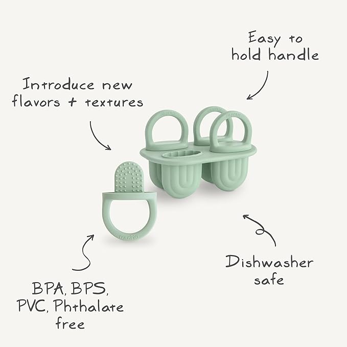mushie Toddler Ice Pop Tray (Blush) | 4 Pieces x 1 oz | BPA Free