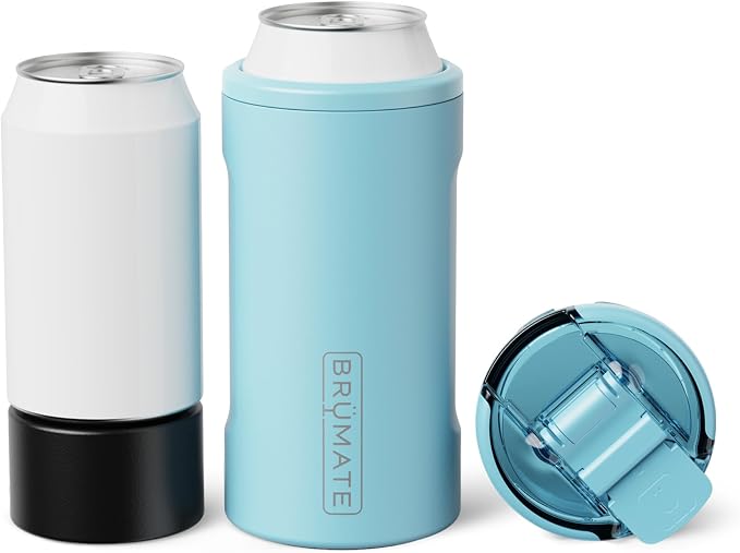 BrüMate Hopsulator Trio 3-in-1 Insulated Can Cooler for 12oz / 16oz Cans + 100% Leak Proof Tumbler with Lid | Insulated for Beer, Soda, and Energy Drinks