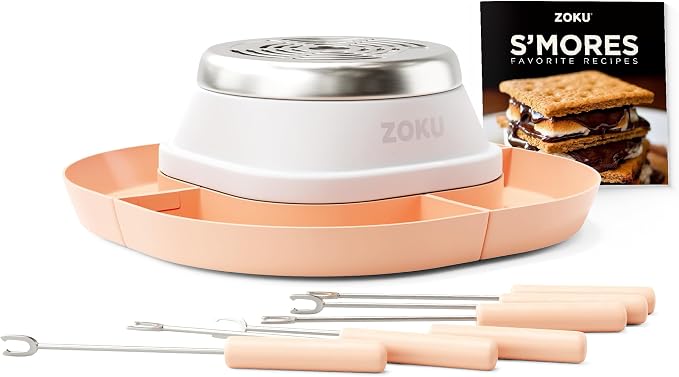 ZOKU S'mores Maker Set - Tabletop S’mores Burner with 6 Reusable Sticks and Recipe Book, Perfect for Delicious, Gooey Treats Indoors