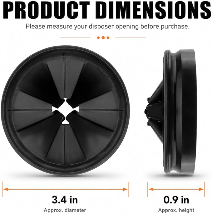 Garbage Disposal Splash Guard, 3 3/8" Upgraded for InSinkErator Evolution Series QCB-AM Sink Baffle Drain Insert, Kitchen Sink Splash Guard Sink Stopper Removable Garbage Disposer