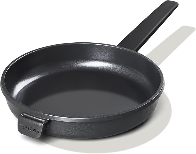COOKLOVER Nonstick Ceramic Fry Pan, Non-Toxic, PTFE&PFOA Free, Induction Compatible Egg Skillet Frying Pan with Heat Resistant Handle, 9.5 Inch – Solid Black