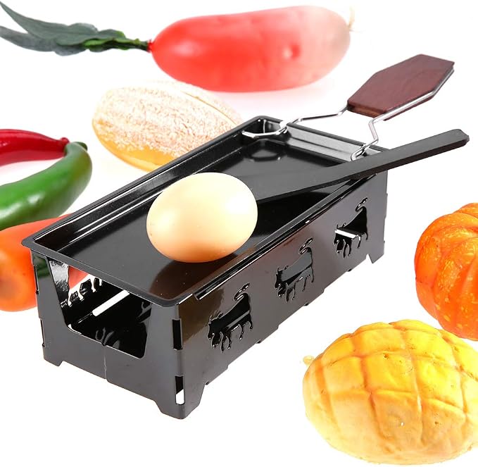 Mini Raclette - Cheese Melter Raclette Grill Non-Stick Mini Rotaster Baking Tray Cheese Melting Pan