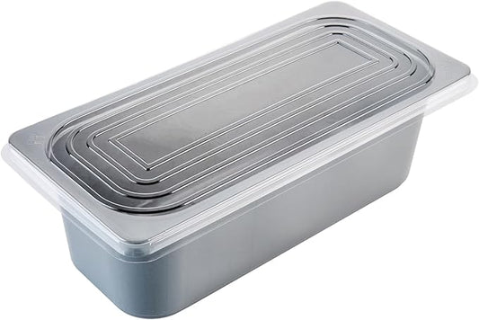 Restaurantware-RW Base 5 Quarts Ice Cream Containers, 25 Rectangle Disposable Containers - Durable, With Clear Lid, Black Plastic Box, For Ice Creams, For Cafes