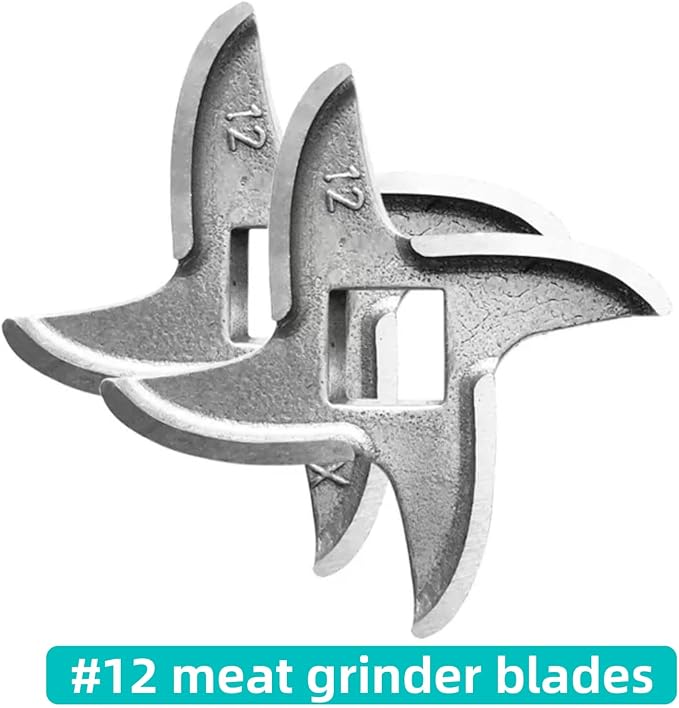 #12 Meat Grinder Blade Premium Stainless Steel Knife Cutter Replacement for Grinders,Meat Grinder Blades Replacement Parts,Please check the size and shape(2 Pcs)