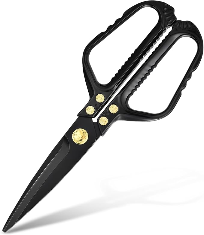 Kitchen Scissors - Heavy Duty Kitchen Shears with Stainless Steel Titanium-Coated Blades for Food, Poultry, Meat & Herbs - Sharp All Purpose Cooking Scissors Dishwasher Safe