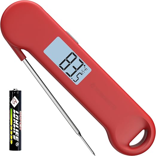 0.5 Sec Instant Read Grill Meat Thermometer Digital Food Cooking BBQ, Red