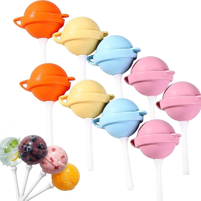 Silicone Lollipop Ice Cream Maker Molds,Funny Lollipop Ice Pop Mold,Colorful DIY Ice Pop Mold for Summer Parties,Reusable Popsicle Molds (9)