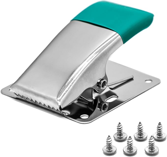 Fish Cleaning Board Tools - Fillet Clamp w/Screws Deep-Jaw Fish Tail Clip Board for Scaling Table Bait with Green Grip