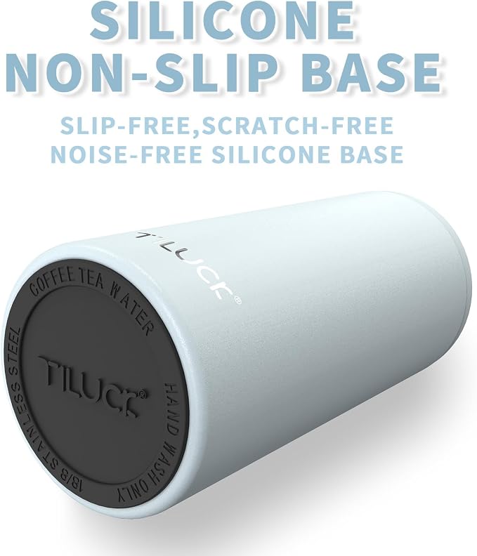 TILUCK Skinny Can Cooler, Stainless Steel Insulated Slim Cans, 12 oz | Beer & Hard Seltzer, Doucle-Walled Stainless Steel Insulated Slim Cans, Slim 12 oz(Frosted Sky)