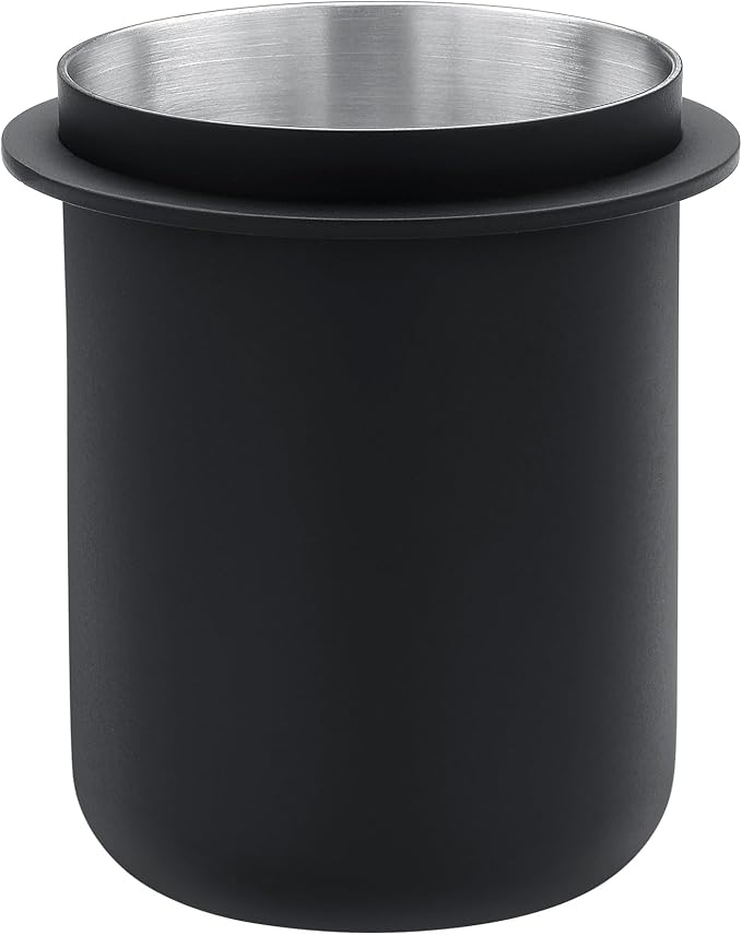 Normcore 58mm Dosing Cup - Espresso Coffee Dosing Cup Compatible with 58mm Portafilter - Non-stick coating Black - 304 Stainless Steel - Espresso Machine Accessory - Tall Version