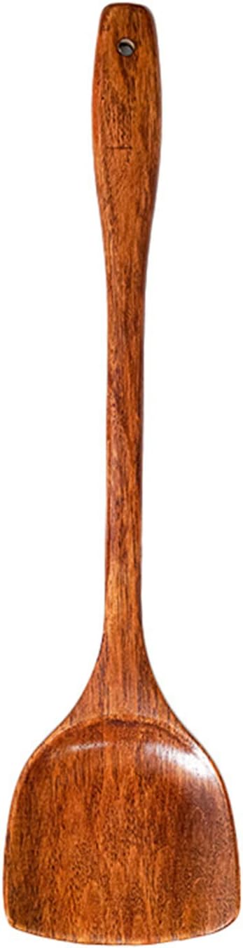 Wok Utensils Wooden Cooking Utensils Tools 6 PCS Wooden Spatula, Barbecue Tongs,Wok Shovel, Cooking chopsticks,Long Spoons,Nanmu Fish Shaped Rice Spoon Accessories