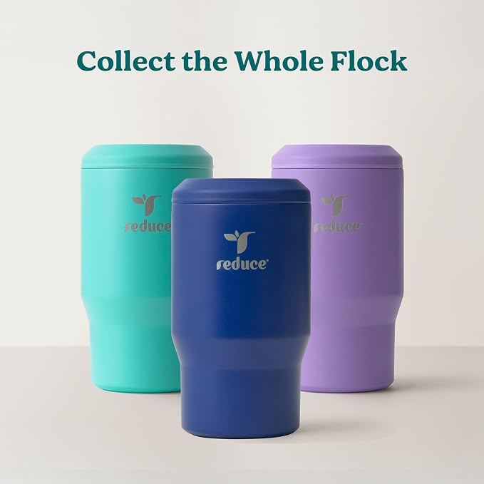 Reduce 4-in-1 Drink Cooler - Versatile Can & Bottle Holder with Vacuum Insulation - Keeps Drinks Cold Up to 4 Hours - Includes Bottle Opener - Fits Cupholders & Dishwasher Safe - 14oz - Orange Rush