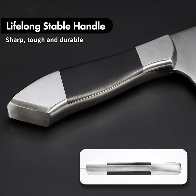 SHI BA ZI ZUO Heavy Duty Stainless Steel Bone Cleaver Knife for Home Chopping Bones