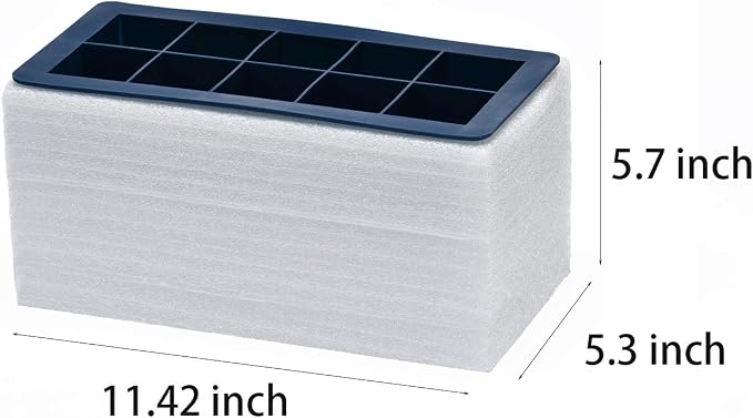 Clear Ice Cube Maker Silicone - Crystal Clear 2 Inch Ice Cube Tray,10 Large Ice Cubes Mold for Whiskey and Cocktail