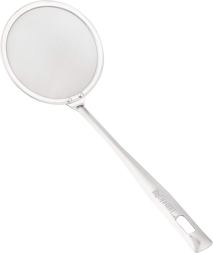 MyLifeUNIT Japanese Hot Pot Skimmer, Stainless Steel Mesh Food Strainer Foam and Grease Fishing Spoon 2.16 X 3.93 X 10.86 inches