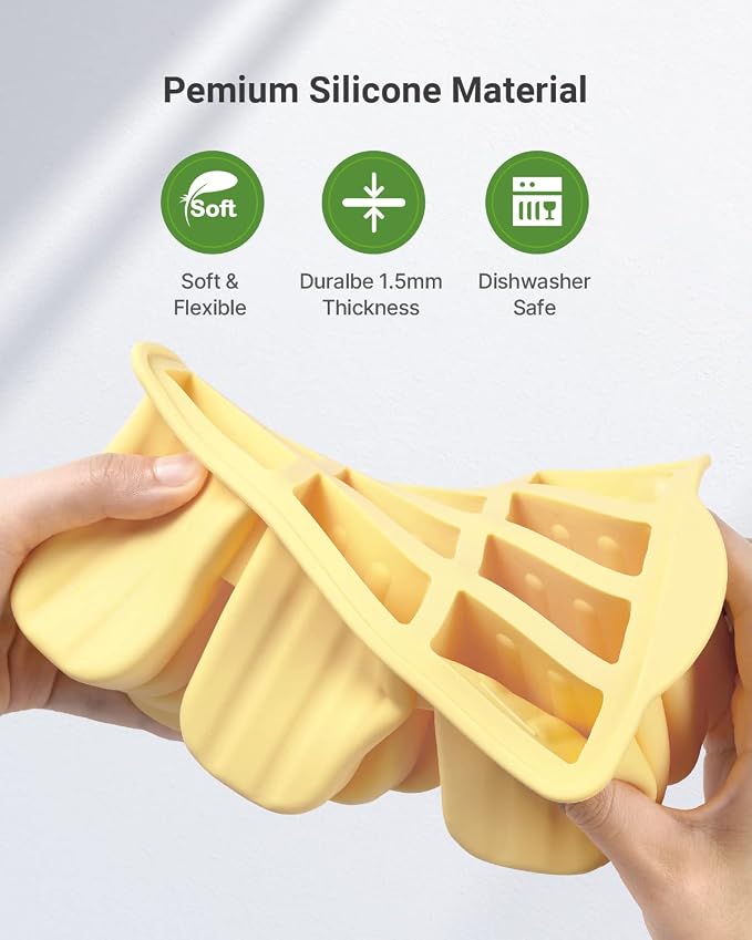 Popsicles Molds, MEETRUE 12 Pieces Silicone Popsicle Molds Easy-Release BPA-free Popsicle Maker Molds Ice Pop Molds Homemade Popsicle Ice Pop Maker with 50PCS Popsicle Sticks+Cleaning Brush