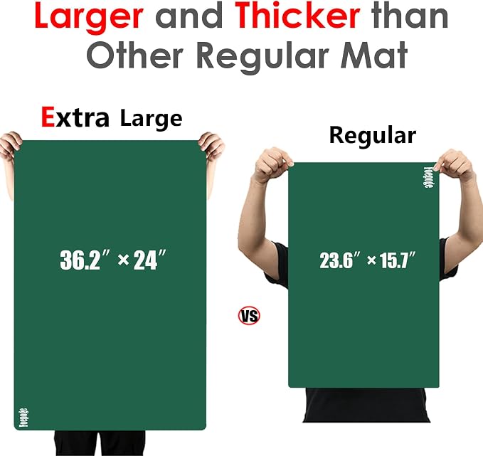 Extra Large Silicone Mat for Resin 36.2" x 24" 2MM Thick Silicone Craft Mat | for Table, Multifunction Silicon Matt for Kitchen Countertop Protector Heat Resistant Placemat by Foepoge(Dark Green)