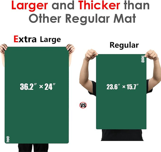 Extra Large Silicone Mat for Resin 36.2" x 24" 2MM Thick Silicone Craft Mat | for Table, Multifunction Silicon Matt for Kitchen Countertop Protector Heat Resistant Placemat by Foepoge(Dark Green)