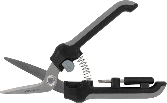 Fiskars Everyday Package Opener, Heavy-Duty Sharp Blades, Clamshell & Zip Tie Cutter, Large, Assorted Colors