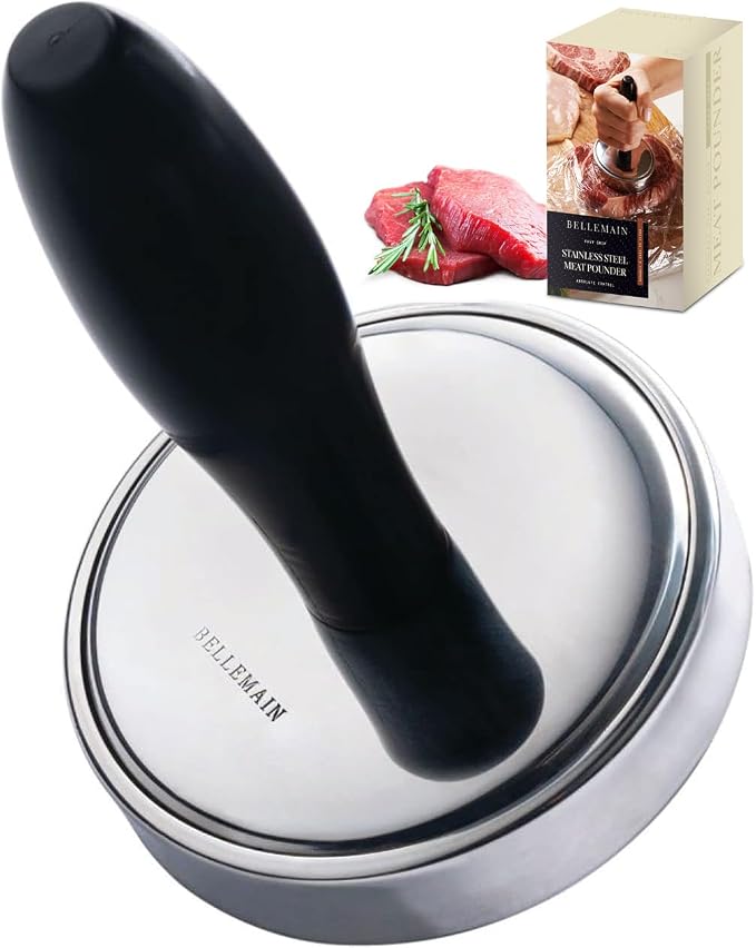 Bellemain Meat Pounder & Flattener, Stainless Steel Kitchen Mallet | easy grip meat tenderizer