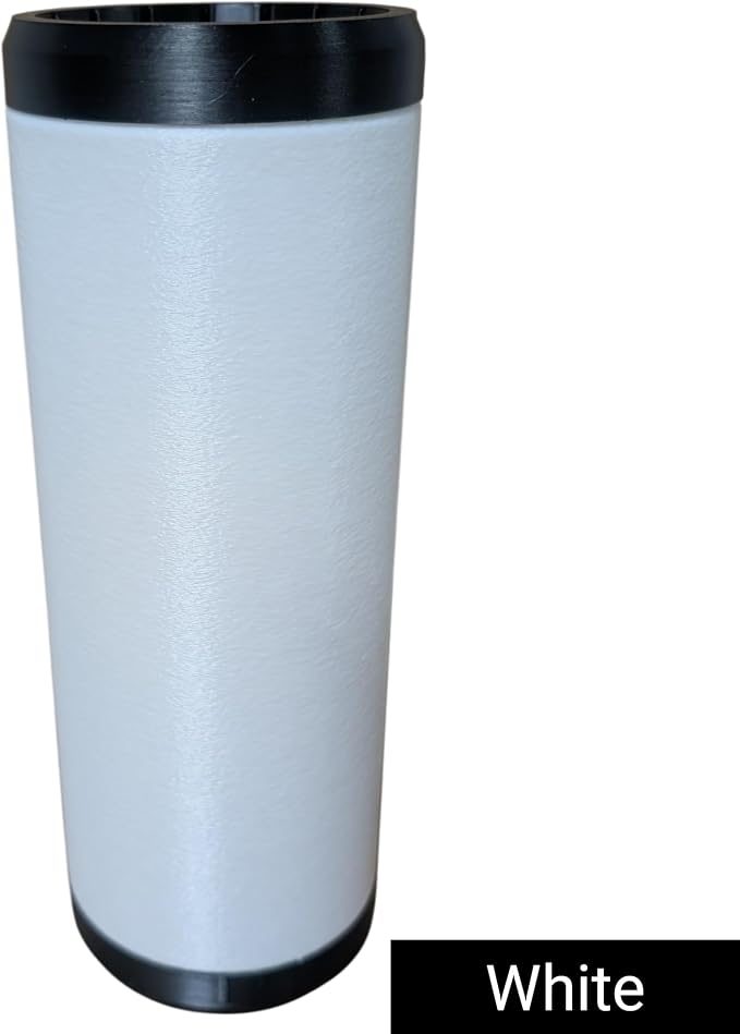 Beerzooka Double Tactical Reload Can Holder, White | Fits 2 Standard 12oz Cans, Made in USA, 3D-Printed Plastic, Black Rim Design, For Camping and Tailgating