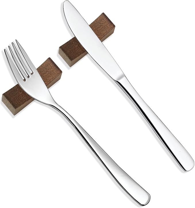 20pcs Quality Chopsticks Rests and Holders for Home Kitchen Hotel Restaurant Dining, Natural Wooden Cutlery Stand Rack Set for Holding Spoons Forks Knives Chop Sticks etc. Neatly and Stably