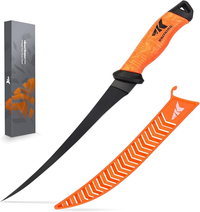 KastKing Speed Demon Pro Fillet Knife with Protective Sheath | Razor Sharp G4116 German Stainless Steel Blade, Non-Slip Grip, Corrosion-Resistant Coating, 8 Options Available