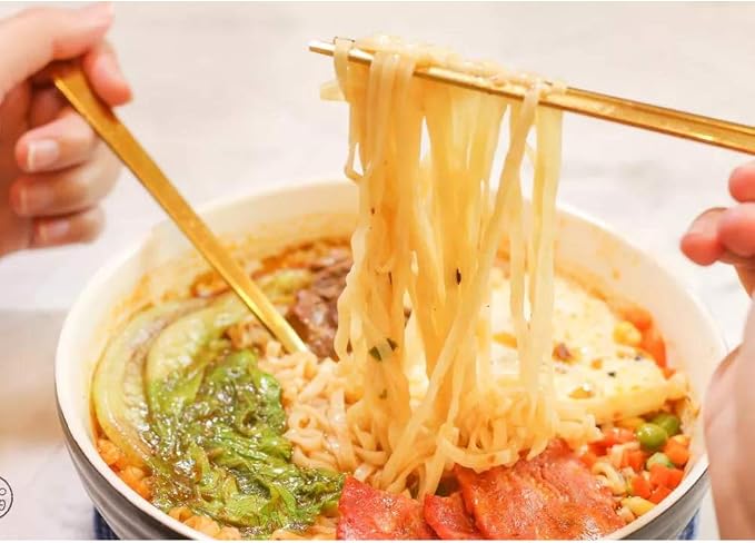 Buyer Star 4 Set Spoon Chopsticks, Rose Gold Reusable Metal Stainless Steel Korean Chopstix Spoon Set