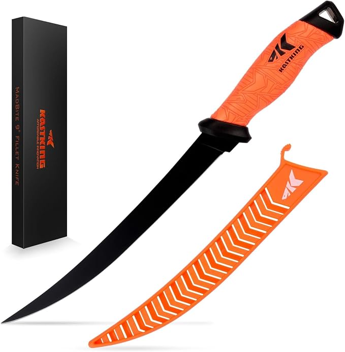KastKing Speed Demon Pro Fillet Knife with Protective Sheath | Razor Sharp G4116 German Stainless Steel Blade, Non-Slip Grip, Corrosion-Resistant Coating, 8 Options Available