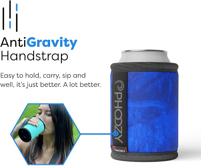 PHOOZY Insulated Can Cooler for 12 oz Cans - Patented Drink Sleeve with NASA-Inspired Technology - Keeps Beer, Soda & Sparkling Water Cold Longer - Lightweight Outdoor Can Holder - Blue