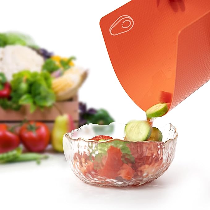 10 Pieces Flexible Cutting Boards, BPA Free Plastic Cutting Boards for Kitchen, Non Slip Cutting Mat for Meat and Vegetables, Thanksgiving