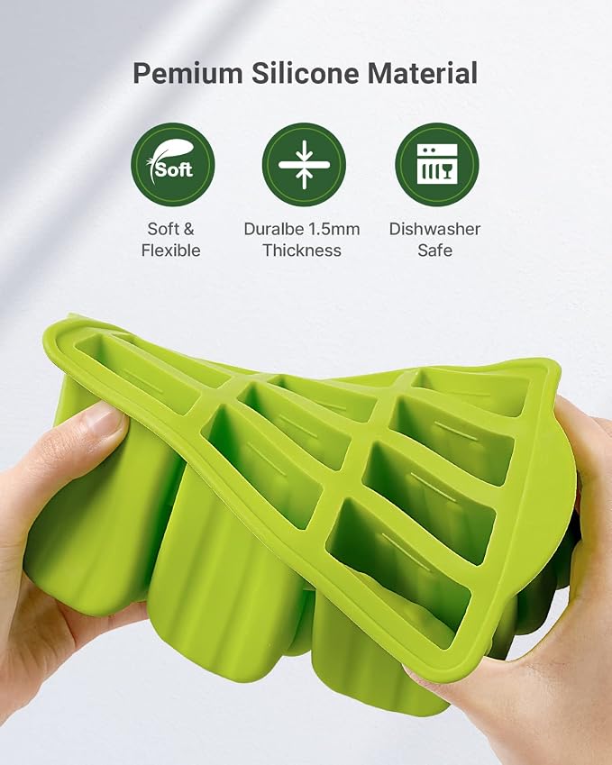 Popsicles Molds, MEETRUE 12 Pieces Silicone Popsicle Molds Easy-Release BPA-free Popsicle Maker Molds Ice Pop Molds Homemade Popsicle Ice Pop Maker with 50PCS Popsicle Sticks+Cleaning Brush